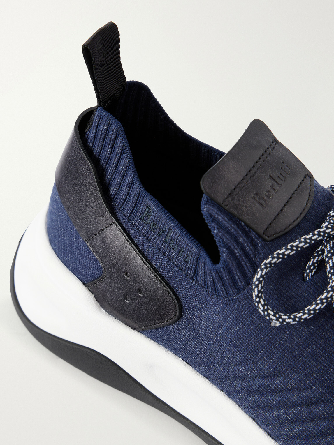 Berluti - Shadow Leather-Trimmed Mesh Sneakers - Blue