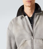 Acne Studios Leather-trimmed denim jacket