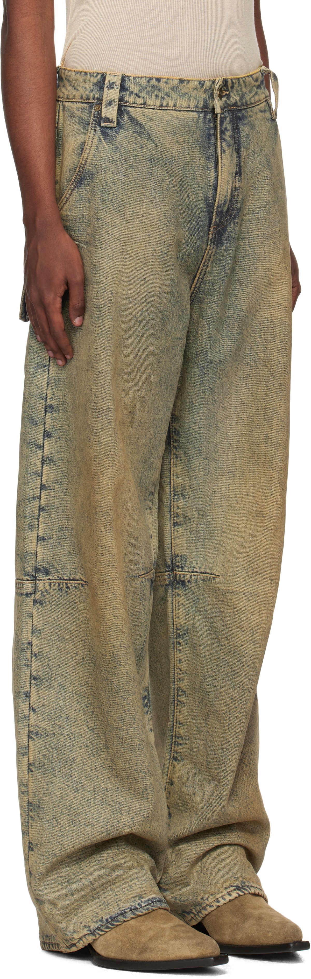 GUESS USA Blue Flannel Lined Relaxed Denim Jeans