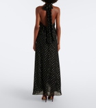 Rixo Alaina polka-dot halterneck midi dress