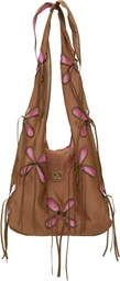 J.Kim Brown & Pink Chilla Petal Bale Bag