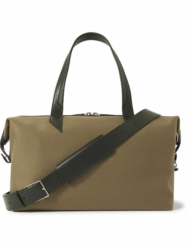 Photo: Métier - Nomad Leather-Trimmed Coated-Twill Weekend Bag - Green
