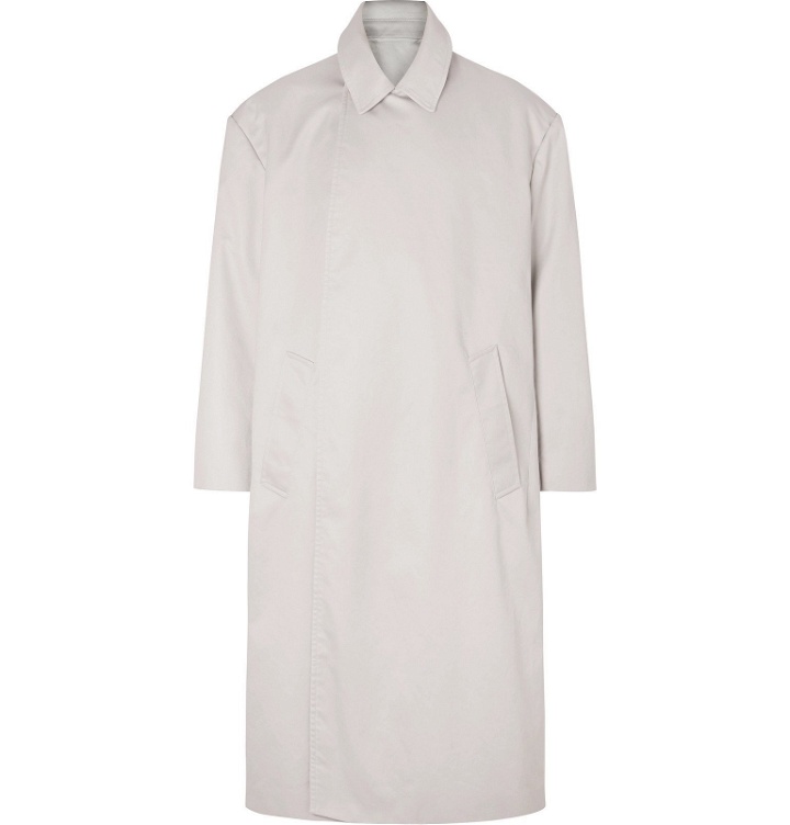 Photo: Balenciaga - Cotton-Gabardine Trench Coat - Gray