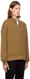 COTTON CITIZEN Brown Cooper Half-Zip Sweater