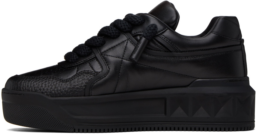 Valentino Garavani Black One Stud XL Nappa Leather Sneakers