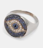 Ileana Makri Dawn Chevalier 18kt gold ring with diamonds and sapphires