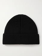 Valentino - Valentino Garavani Logo-Appliquéd Ribbed Virgin Wool Beanie