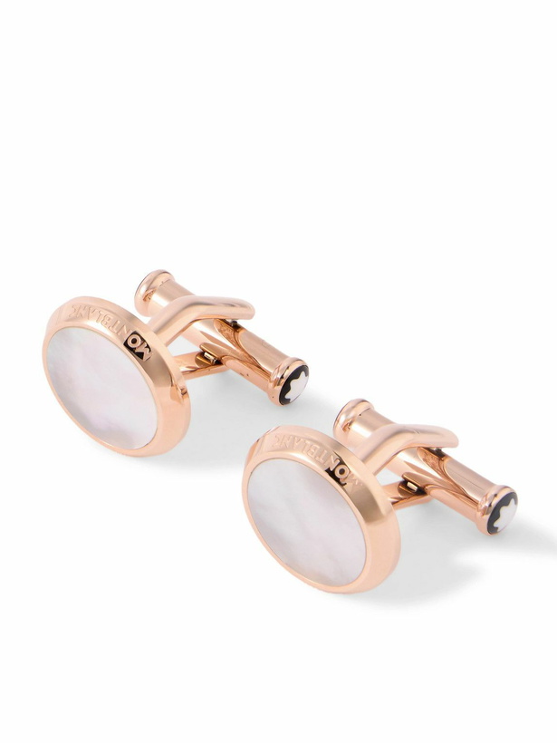 Photo: Montblanc - Meisterstück Rose Gold-Tone and Mother-of-Pearl Cufflinks