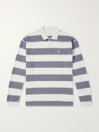 Aimé Leon Dore - Striped Cotton-Jersey Polo Sweater - Gray