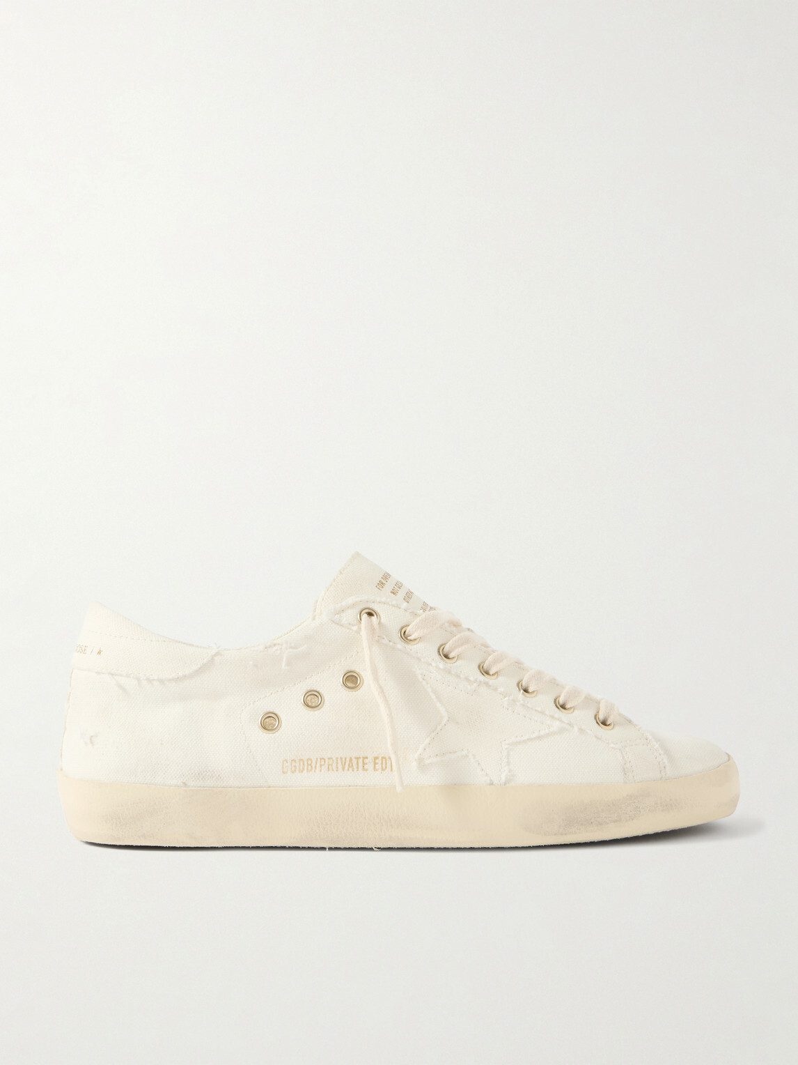 Golden Goose - Super-Star Distressed Canvas Sneakers - Neutrals