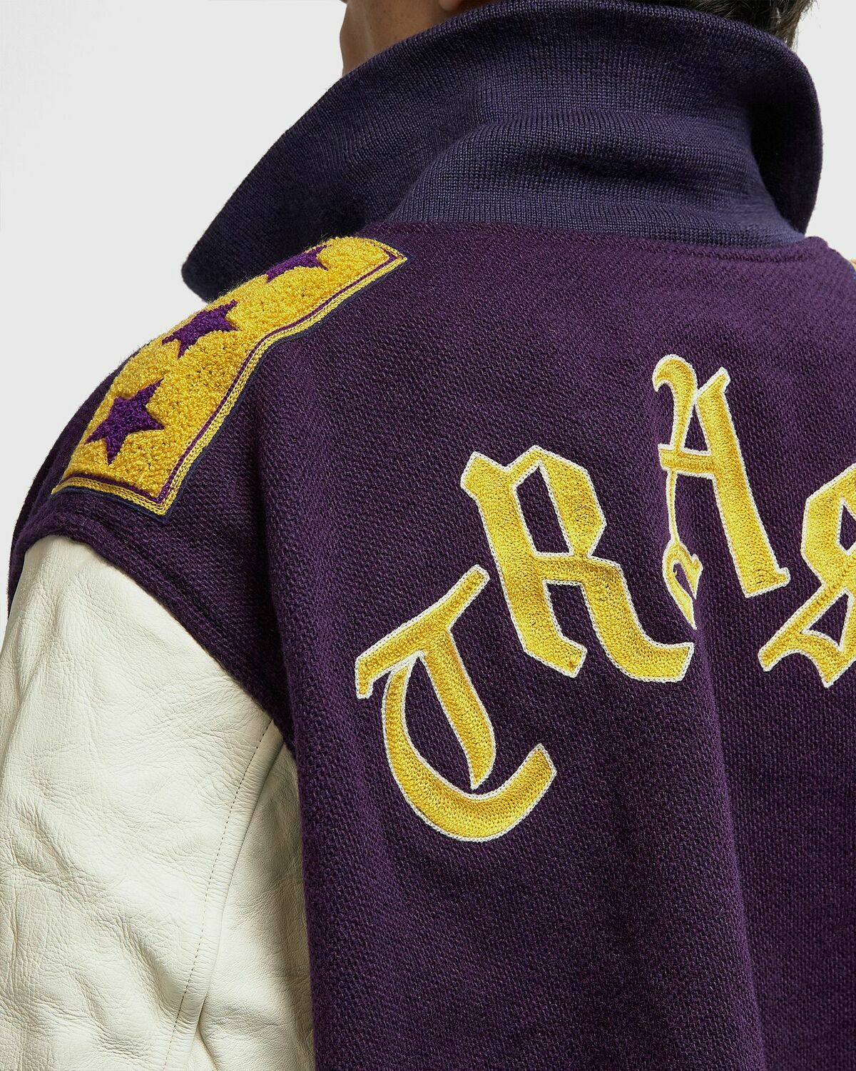 Needles Lettered Jacket - Wool Melton multi/purple Mens Bomber Jacket