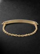 MAOR - Engraved Id Bracelet Gold Diamond Bracelet - Gold