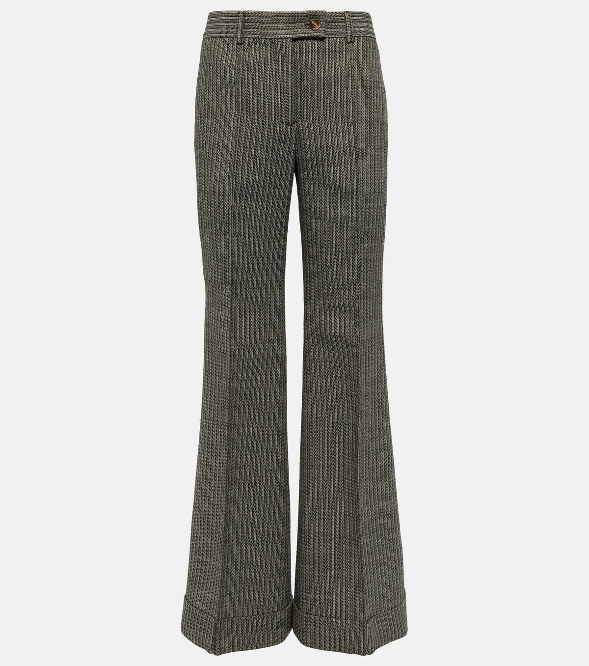 Wool Blend Pinstripe Pants
