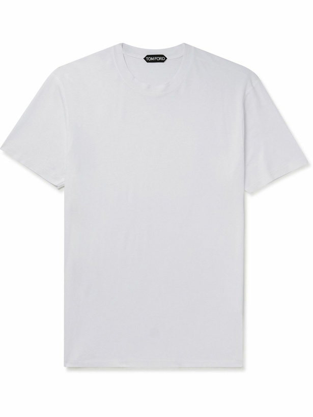 Photo: TOM FORD - Lyocell and Cotton-Blend Jersey T-Shirt - White