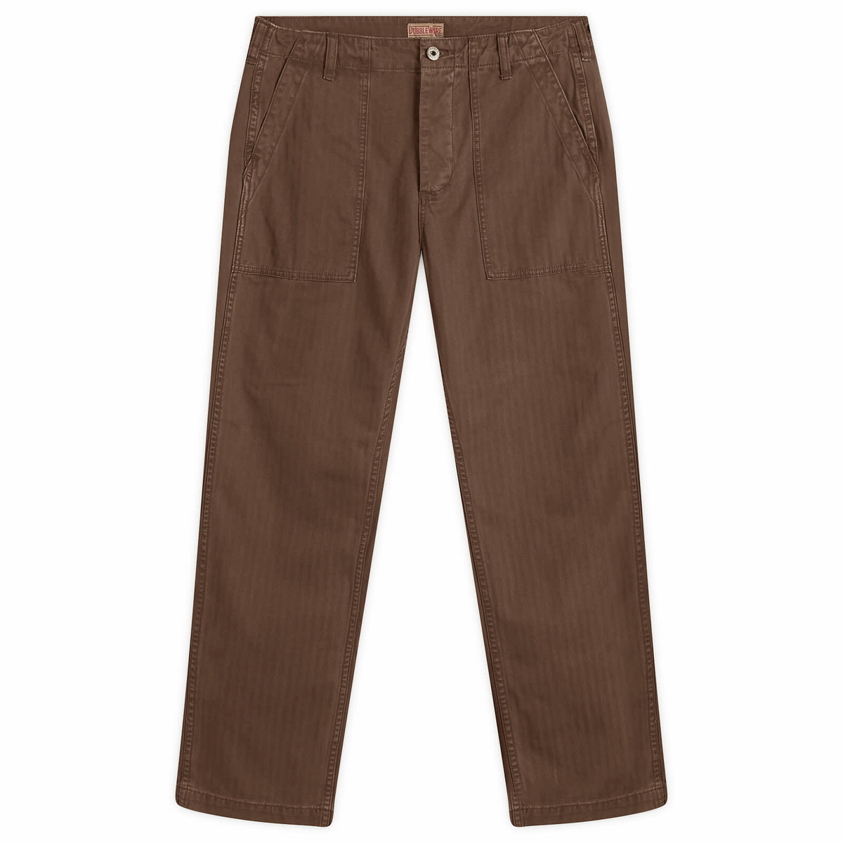 Dubbleware Men's Herringbone Fatigue Pants in Brown