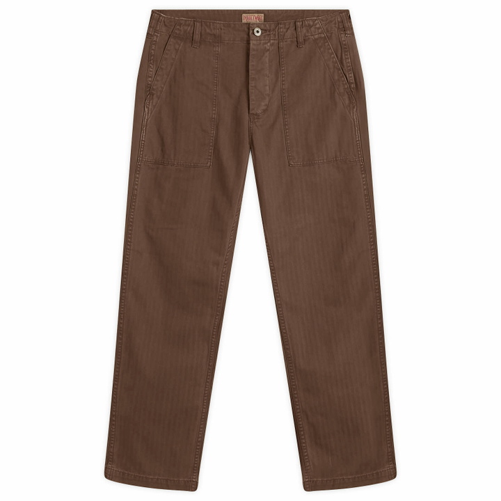 Photo: Dubbleware Men's Herringbone Fatigue Pants in Brown