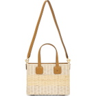 Mark Cross Beige and Brown Rattan Manray Tote