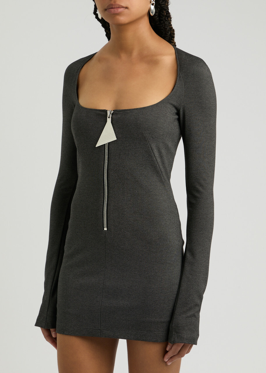 The Attico Stretch-jersey Mini Dress Black The Attico