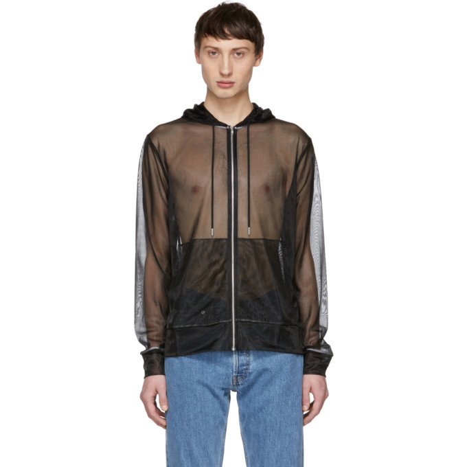 Photo: Helmut Lang Black Transparent Zip-Up Hoodie