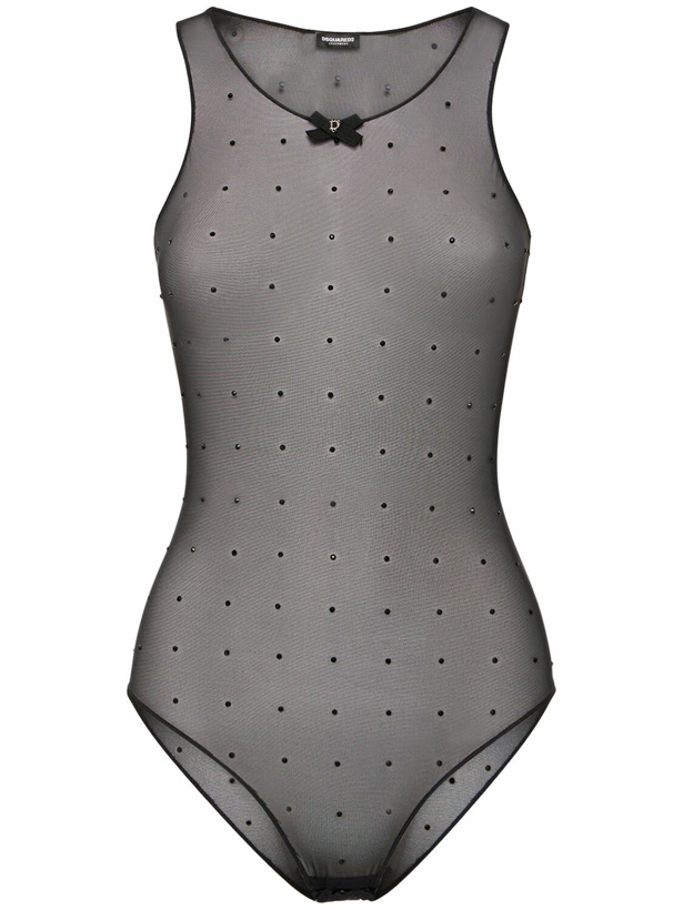 Photo: DSQUARED2 - Crystal Dots Mesh Crewneck Bodysuit