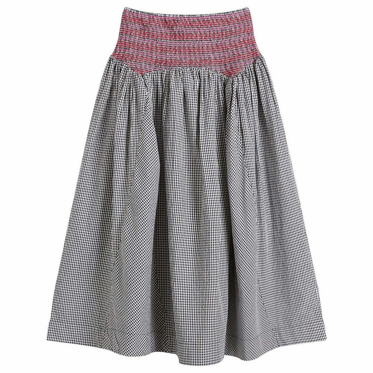 Damson Madder Women's Layla Godet Midi Skirt in Black