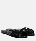 Dolce&Gabbana DG leather-trimmed lace slides