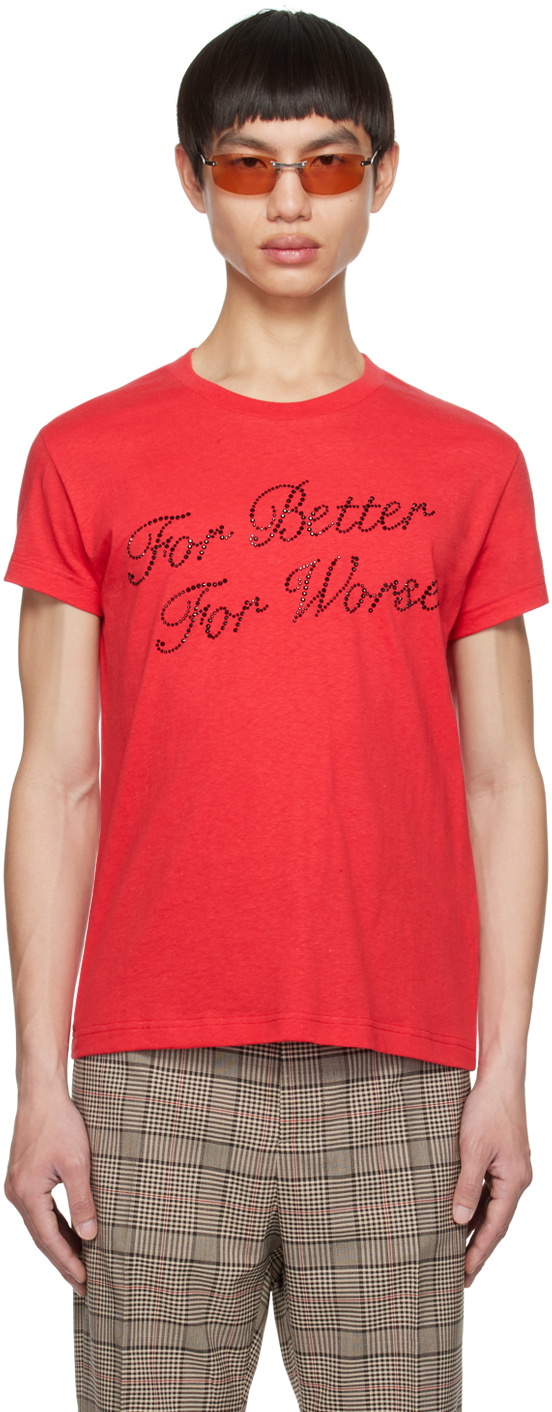 Acne Studios Red 'For Better For Worse' T-Shirt Acne Studios