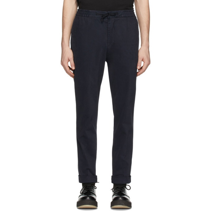 Photo: Officine Generale Navy Garment-Dyed Phil Trousers