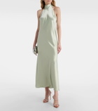 Galvan Sienna scarf-detail satin maxi dress