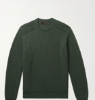 LORO PIANA - Ribbed Mélange Cashmere Sweater - Green