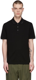 Salvatore Ferragamo Black Cotton Piqué Polo