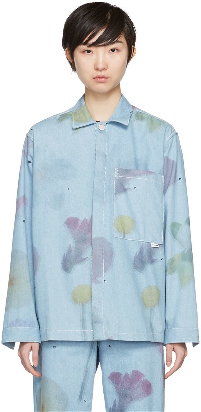 Photo: Sunnei Blue Flower Print Denim Shirt