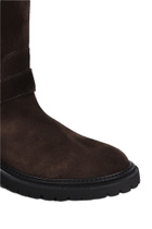 Via Roma 15 Low Heels Boots In Dark Brown Suede