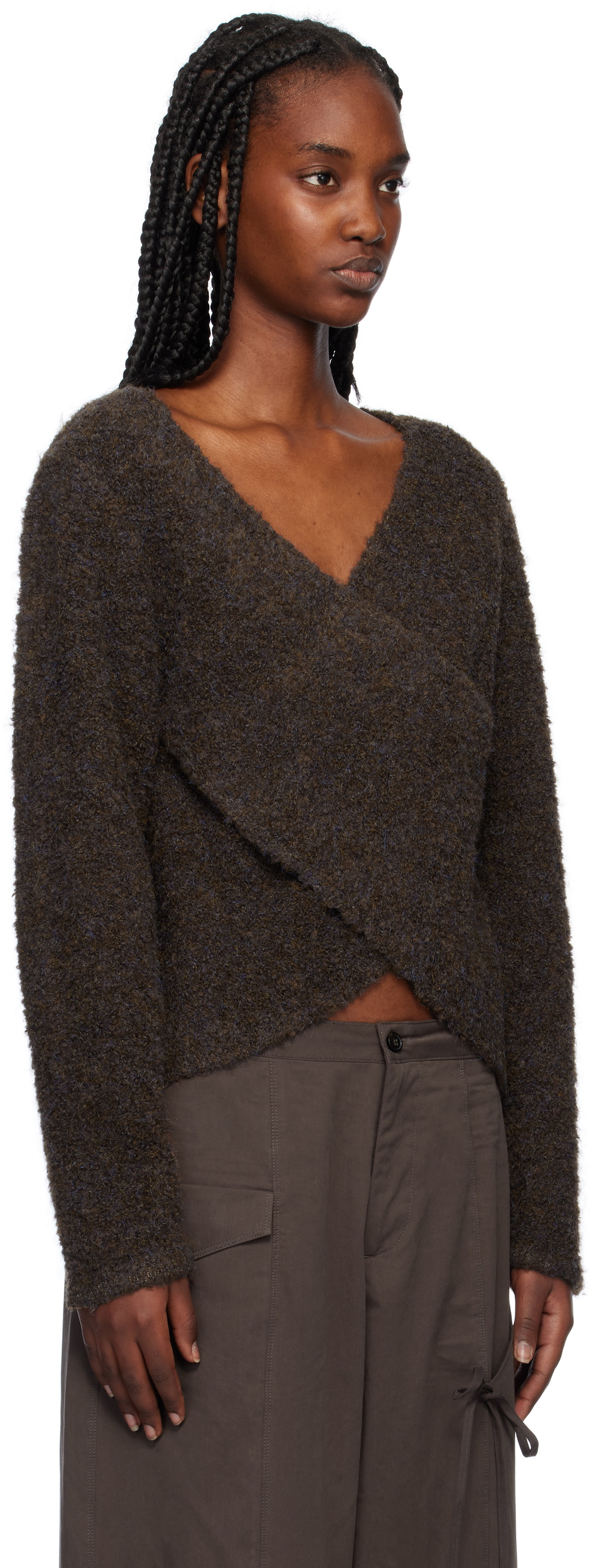 Deiji Studios Brown Crossover Sweater