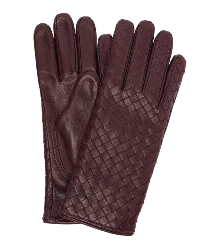 Photo: Bottega Veneta Intrecciato leather gloves