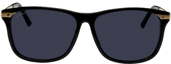 Photo: Cartier Black Acetate Santos de Cartier Sunglasses