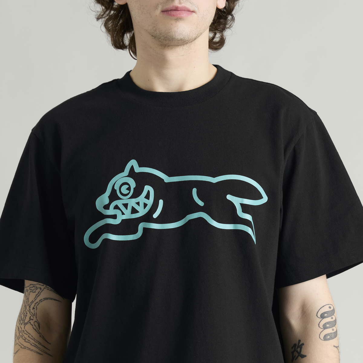 ICECREAM Men's Running Dog T-Shirt in Black