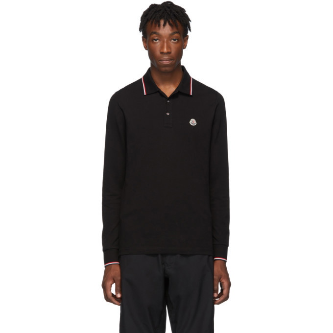 Photo: Moncler Black Logo Long Sleeve Polo