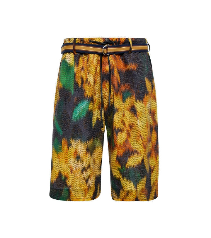 Photo: Dries Van Noten - Printed layered Bermuda shorts
