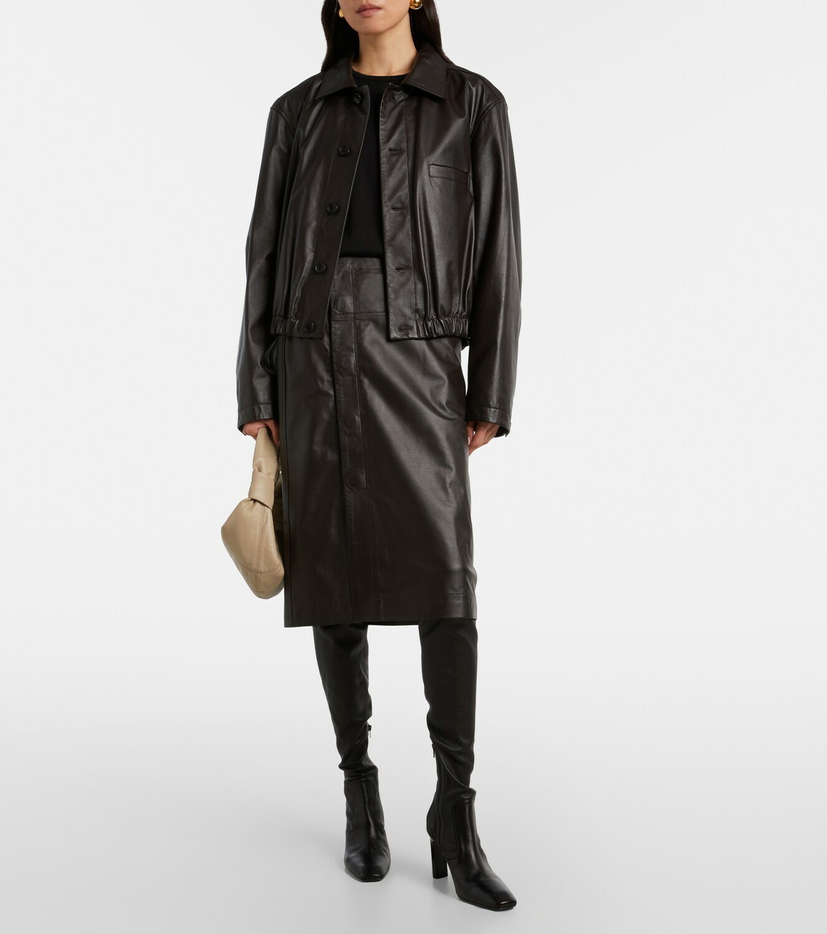 Lemaire Leather midi skirt