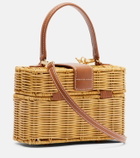Self-Portrait Mini rattan top-handle bag