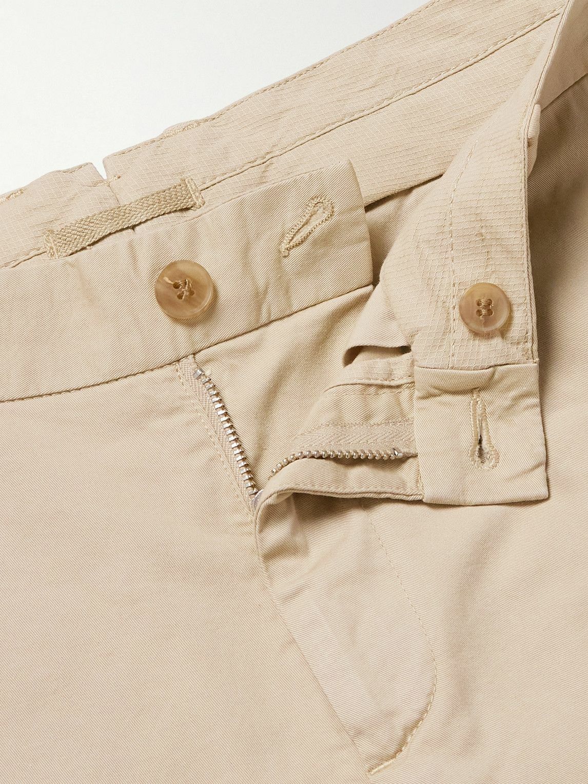 Sunspel - Straight-Leg Cotton-Blend Twill Chinos - Neutrals