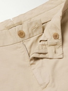 Sunspel - Straight-Leg Cotton-Blend Twill Chinos - Neutrals