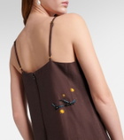 Alémais Embellished printed linen-blend maxi dress