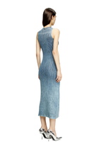 Diesel Denim-yarn midi dress with shiny effect - Dresses Womens in Blue