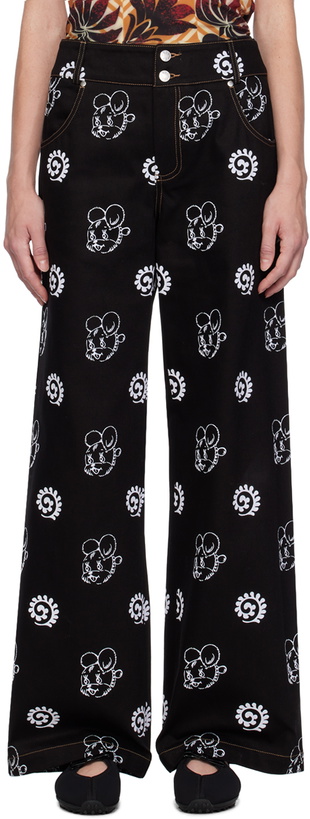 Photo: Chopova Lowena Black Flocked Jeans