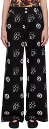Chopova Lowena Black Flocked Jeans