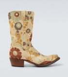 Prada Floral canvas cowboy boots