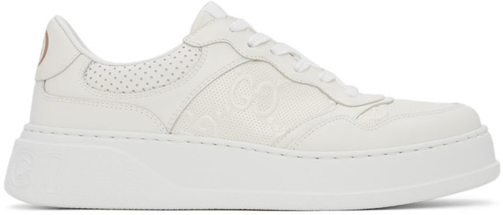 Photo: Gucci White GG Embossed Sneakers