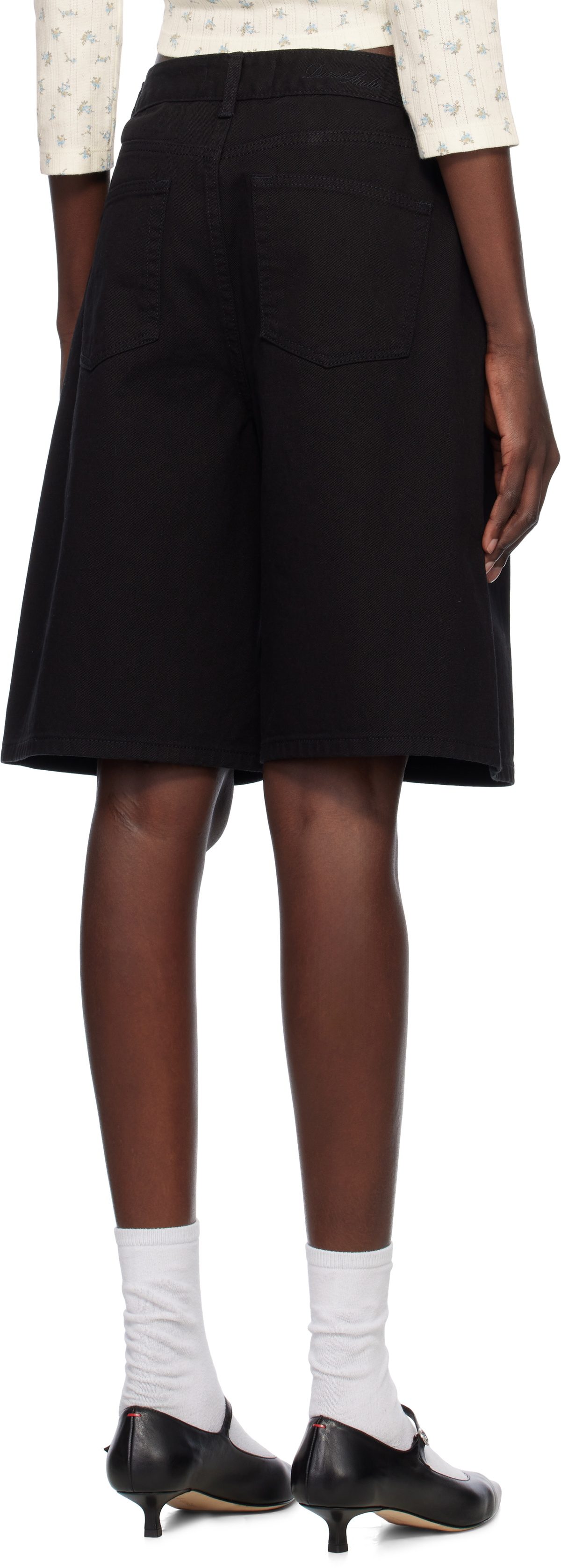 Dunst Black Bermuda Denim Shorts
